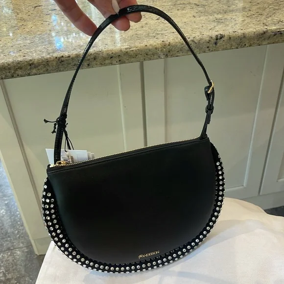 NWT JW ANDERSON BLACK CRYSTAL BUMPER MOON BAG - Picture 8 of 12